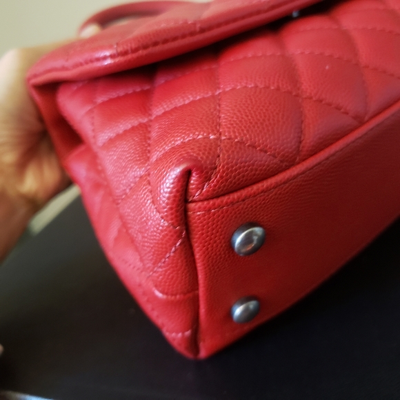 Chanel coco handle red caviar ruthenium hardware mini bag - Picture 9 of 14